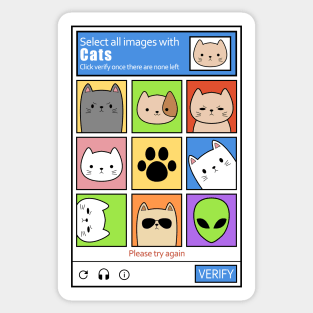 SELECT ALL IMAGES WITH CATS CAT CAPTCHA Sticker